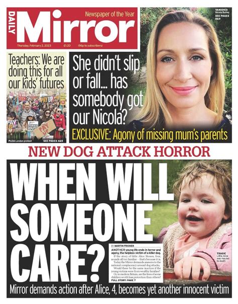 Daily Mirror Front Page 2nd Of February 2023 Tomorrow S Papers Today