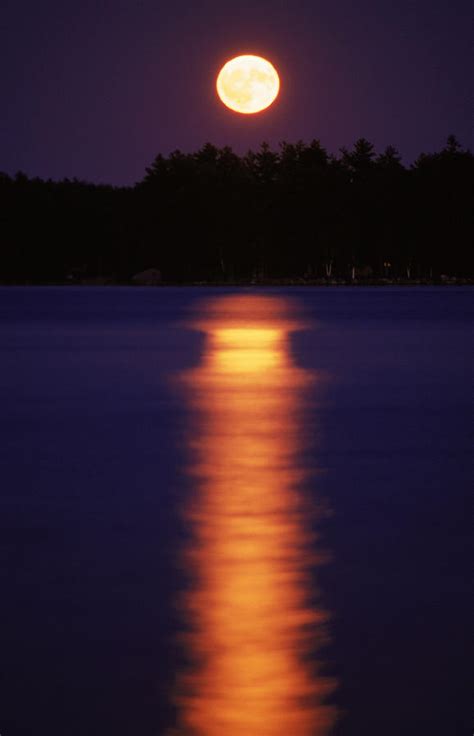Purple Moonrise Lake Reflection Moon Photograph By Lars Howlett Pixels