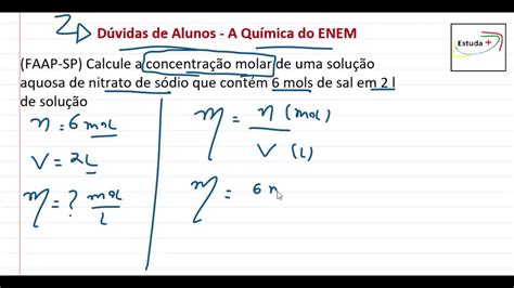 Como Calcular A Concentração Molar Youtube