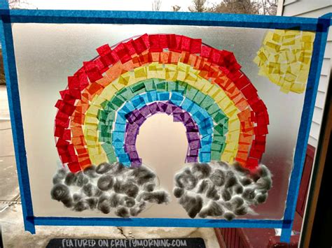 Sticky Rainbow Wall Kids Activity Crafty Morning