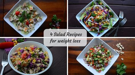 4 Healthy Salad Recipes Weight Loss Salad Recipes Youtube
