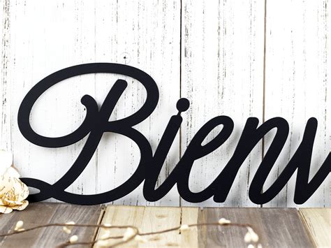 Bienvenue French Welcome Metal Wall Art Welcome Sign Outdoor Sign