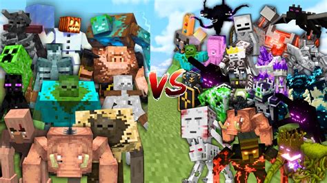 Mutant Mobs Vs Bosses In Minecraft Mob Battle Minecraft Videos