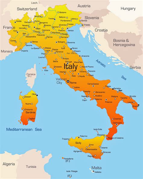 Mapa De Ciudades De Italia