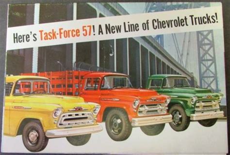 Find Original 1957 Chevrolet Truck Dealer Brochure Folder Full Line