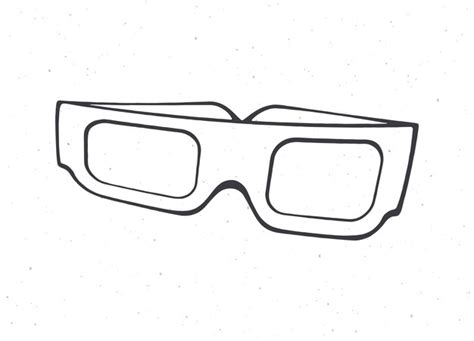 Premium Vector Cartoon Paper 3d Glasses Front View Outline Stereo