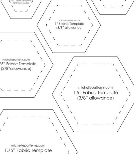 Templates To Print Hexagon Paper Pieces Michellepatterns English
