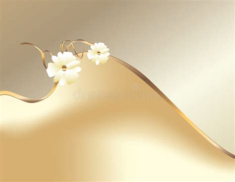 White Gold Flower Background Stock Vector Illustration Of Delicate