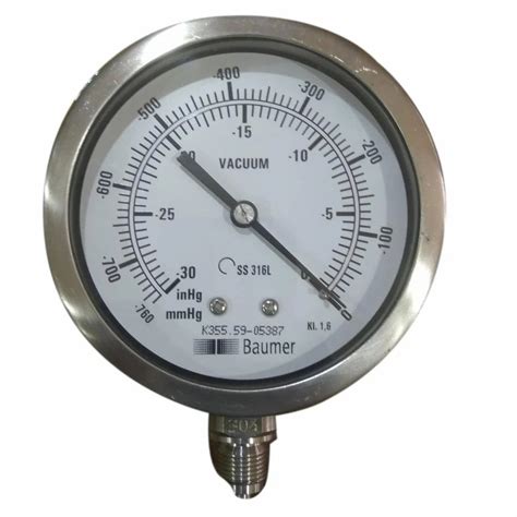 25 Inch 63 Mm Baumer Stainless Steel Pressure Gauge 300 Bar At Rs