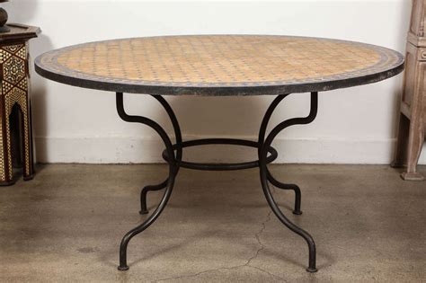 Modern italy new material ceramic porcelain tile top dining table with metal base. Outdoor Mosaic Tile Table at 1stdibs