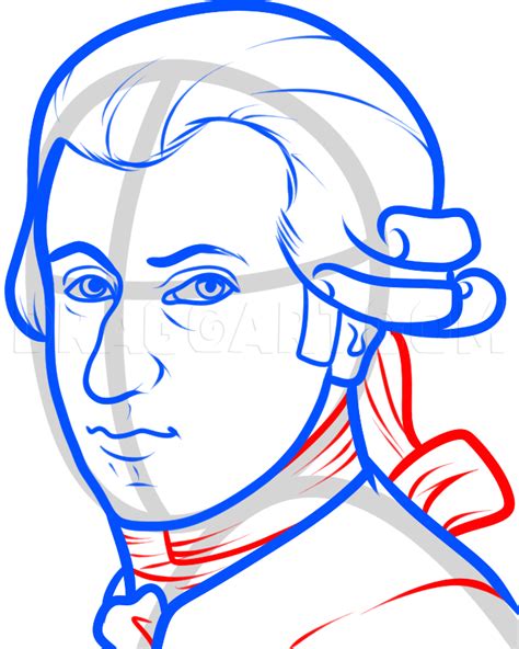 How To Draw Mozart Wolfgang Amadeus Mozart Step By Step Drawing