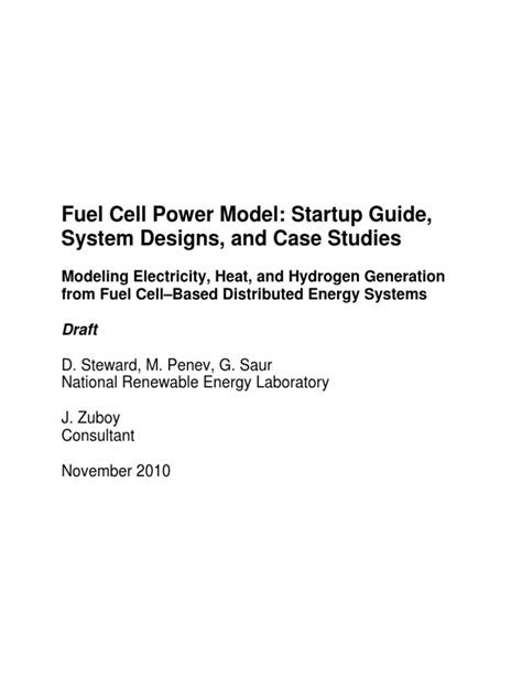 Fuel Cell Power Model User Guide Version1 Pdf Fuel Cell Chemistry