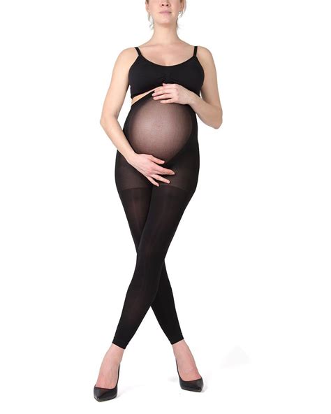 Women S Memoi Ma Maternity Completely Opaque Footless Tights Black