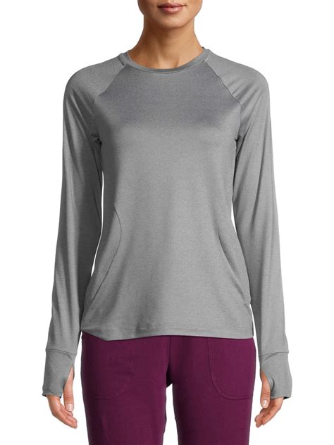 Athletic Works Womens Active Long Sleeve Performance T Shirt