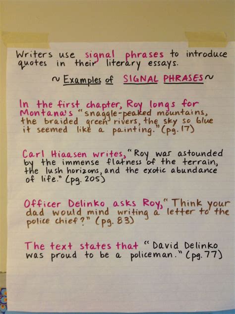 Transitions (or signal words) are words and phrases that show the connection between ideas. Signal phrase chart (introducing quotes) | Teaching Stuff ...