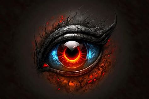 Premium Photo Evil Eye In Red Eyes Of Mystical Creature Embodying Evil