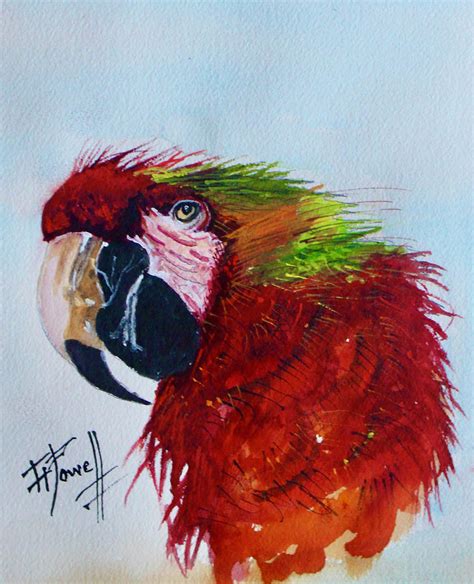 The Red Parrot Painting By George Powell Pixels