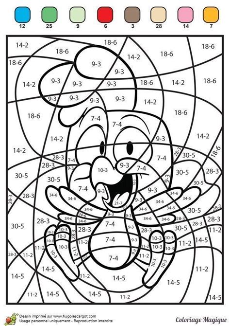 Coloriage Magique Soustraction Ce In Math Coloring Math For