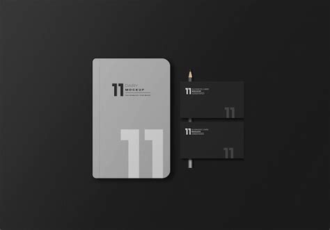 Premium Psd Diary And Business Card Mockup