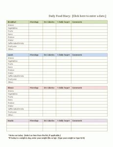 5 free food journal templates excel pdf. food journal | Character profiles and other templates ...
