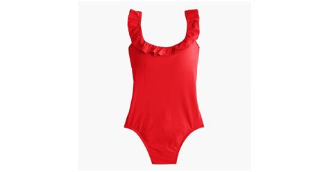Jcrew Synthetic Ruffled Scoopback One Piece Swimsuit In Bright Cerise