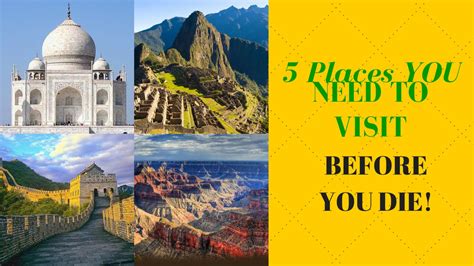5 Places You Need To Visit Before You Die Youtube