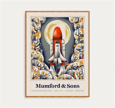 Mumford And Sons Poster Oct 8 2019 Houston Texas 18x24 Etsy