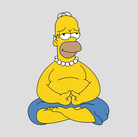 Homer Simpson Svg Layered Svg Cut File Homer Meditating Svgthe