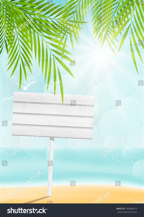 Summer Beach Background Signboard Stock Vector Royalty Free Shutterstock