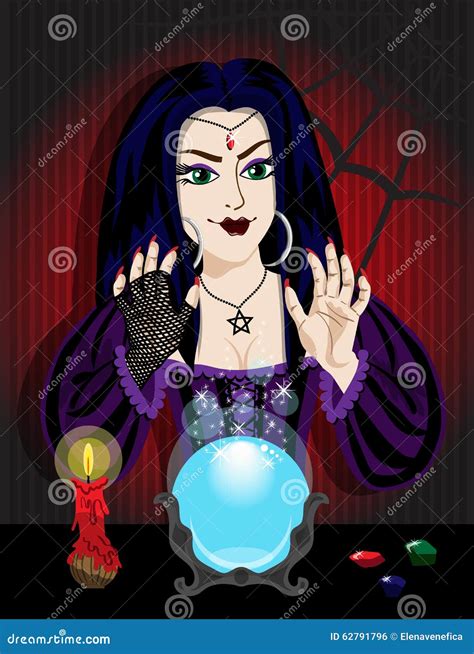 Magic Woman And Magic Ball Stock Vector Illustration Of Infernal