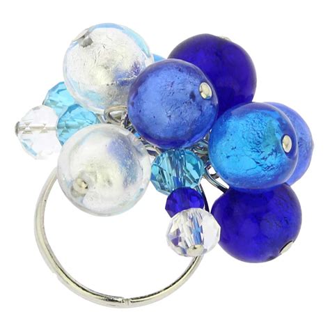 Murano Rings Sorgente Murano Glass Ring Blue