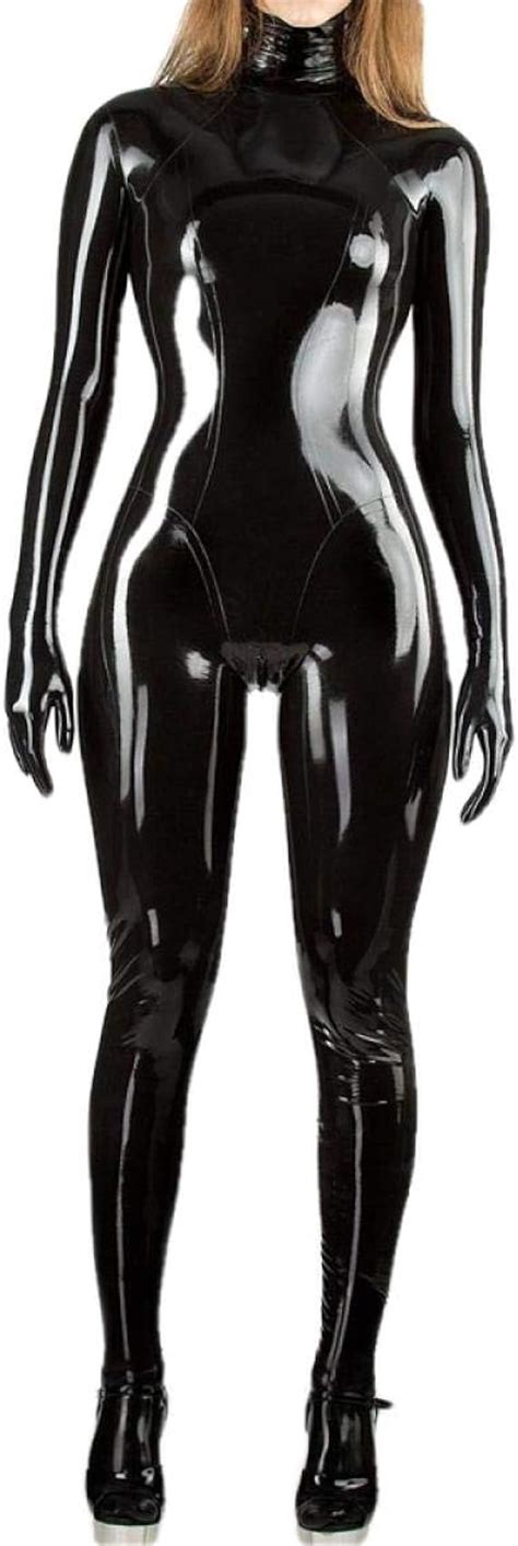 szlx catsuit de látex para niña traje de cosplay de goma de látex con cremallera en la espalda
