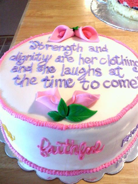 All the decorations, as well as the cake, should be in line with the selected theme to keep the guests, especially the children, entertained. Birthday cake for a Proverbs 31 woman. :) | Blessings ...