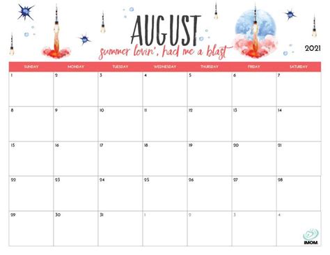 And Printable Calendars For Moms Imom August Calendar Cute