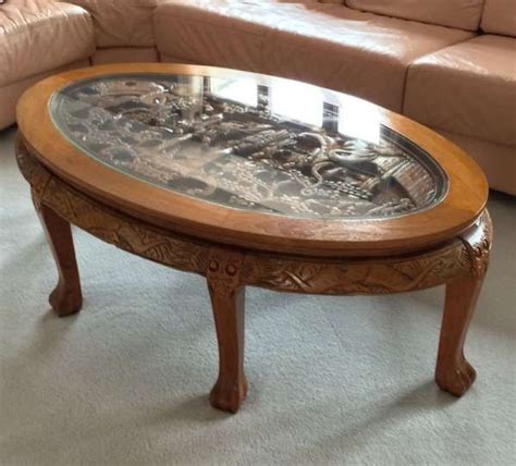 Minimalist living room corner sofa side round coffee table. 12+ Impressive Chinese Wood Carved Coffee Table Collection ...