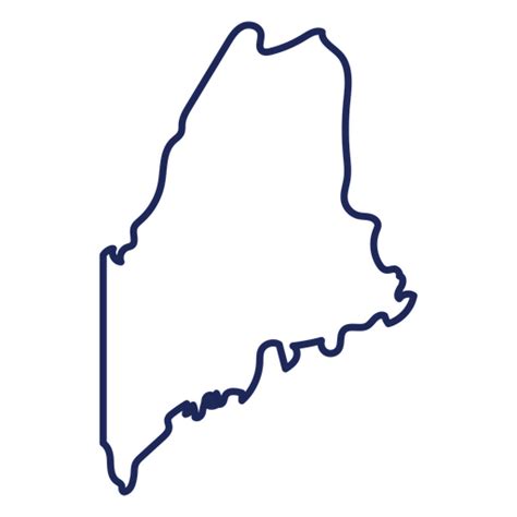 Maine State Stroke Map Png And Svg Design For T Shirts