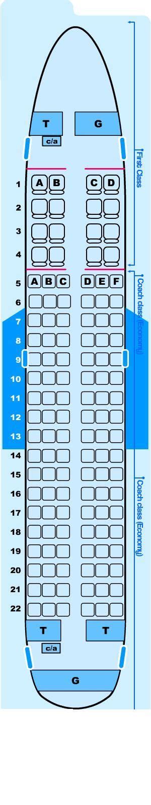 Seat Map Northwest Airlines Airbus A319 100 Northwest Airlines