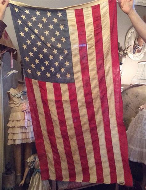 A Faded Cotton Vintage American Flag That Will Have You Etsy