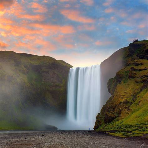 The Iconic Skógafoss Waterfall In Iceland At Sunset It Has Been A Hue Amount Of Fun And Work