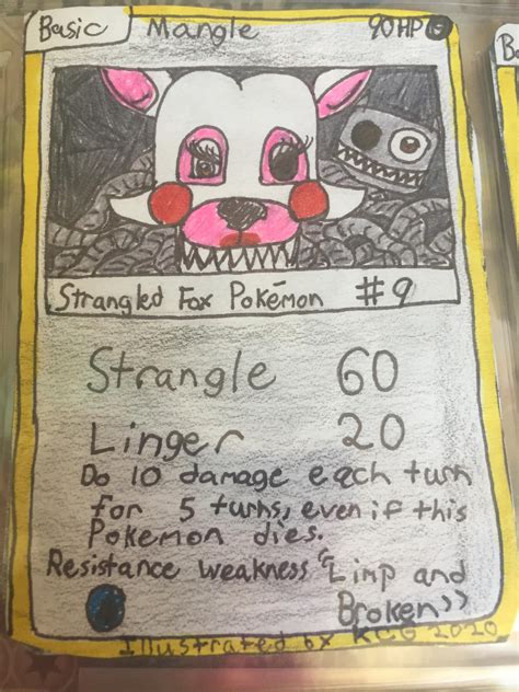 Fnaf 2 Hand Made Pokemon Cards Mangle By Zazolite On Deviantart