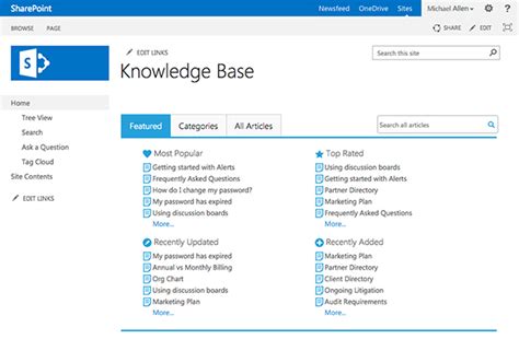 create knowledge base in sharepoint online knowledgew