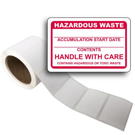 Hazardous Waste Accumulation Start Date Roll Label LDRE 14728