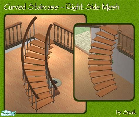 The Sims Resource Curved Staircase Right Mesh