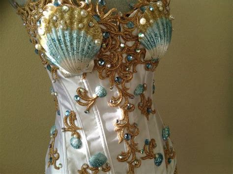 Royal Mermaid In Gold And Blue With Gold Venice Laces Size Small Bust