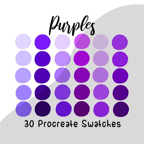 Procreate Palette Swatches Procreate Color Palette Purple Etsy Uk