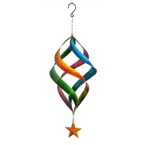 Evergreen Garden Connected Spiral 24 In Hanging Kinetic Wind Spinner