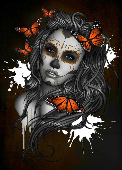 Pin By Albano R On Aubeli Fantasy Skull Girl Tattoo Sugar Skull