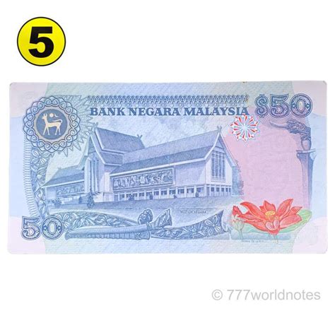 真钞 Duit Lama Rm50 Siri Kelima 5代 Rm5000 5th Edition Old Banknote