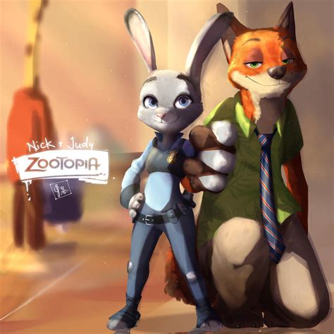 Zootopia Nick And Judy By Pin9yuu On Deviantart