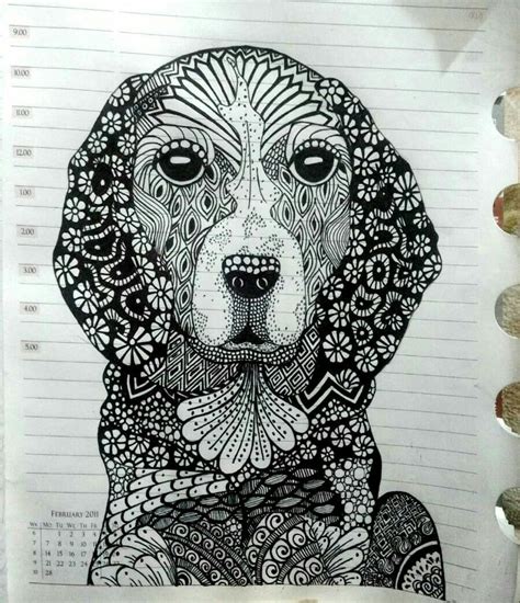 Zentangle Dog Doodle Art Poptol